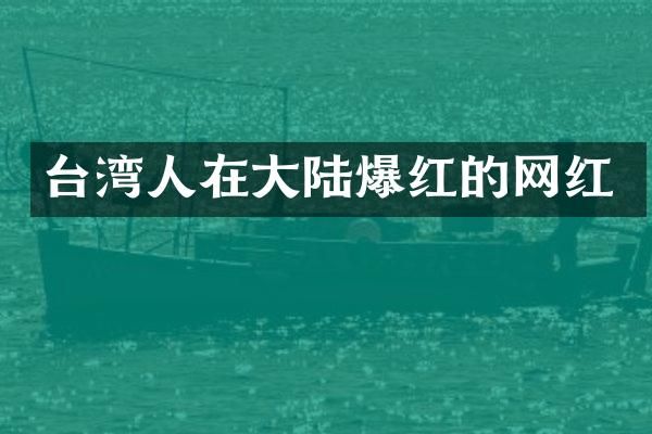 台湾人在大陆爆红的网红