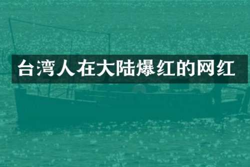 台湾人在大陆爆红的网红
