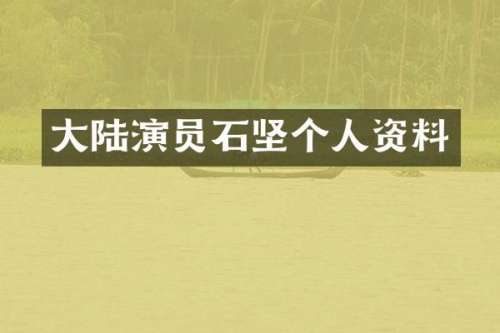 大陆演员石坚个人资料
