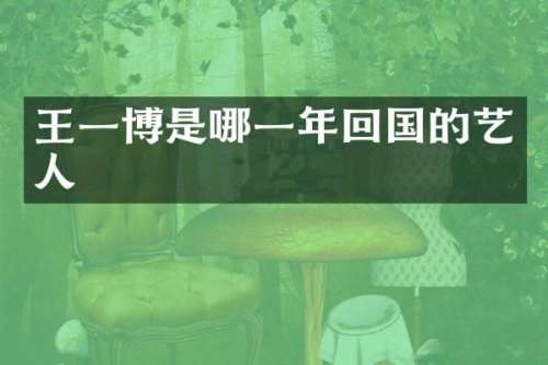 王一博是哪一年回国的艺人