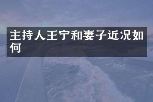 主持人王宁和妻子近况如何
