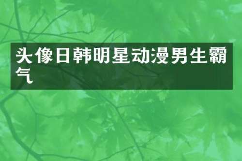 头像日韩明星动漫男生霸气