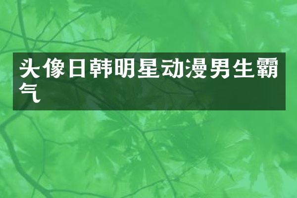 头像日韩明星动漫男生霸气