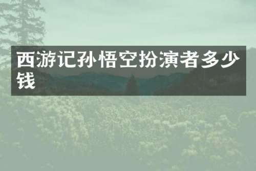 西游记孙悟空扮演者多少钱