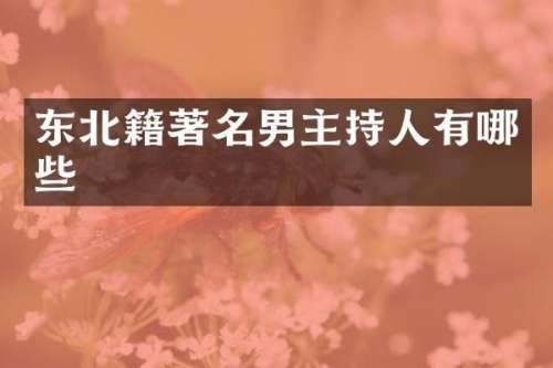 东北籍著名男主持人有哪些