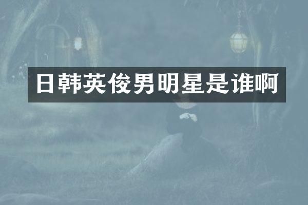 日韩英俊男明星是谁啊
