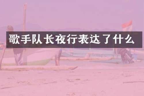 歌手队长夜行表达了什么