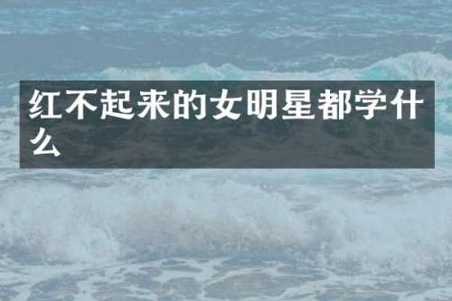 红不起来的女明星都学什么