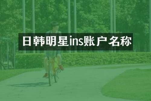 日韩明星ins账户名称