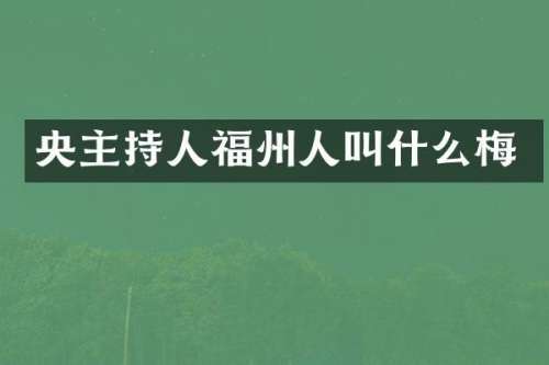 央主持人福州人叫什么梅