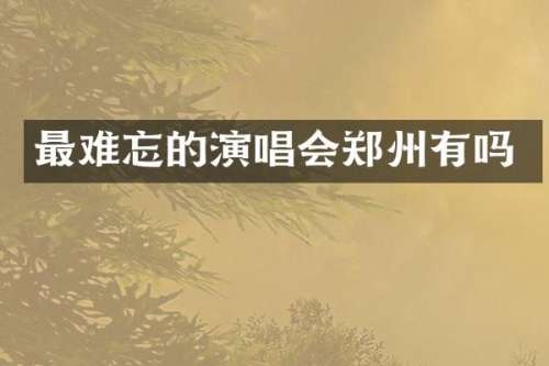 最难忘的演唱会郑州有吗