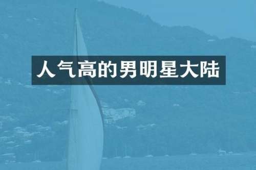 人气高的男明星大陆