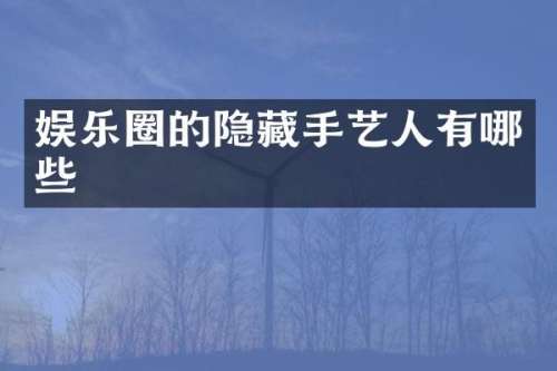 娱乐圈的隐藏手艺人有哪些