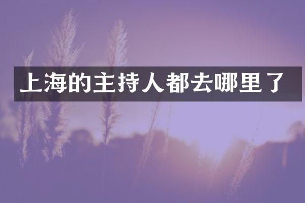 上海的主持人都去哪里了