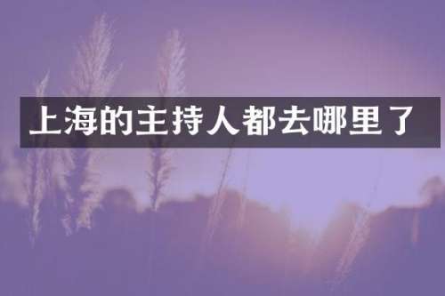 上海的主持人都去哪里了