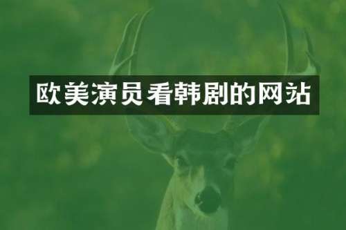 欧美演员看韩剧的网站