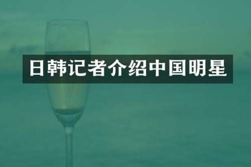 日韩记者介绍中国明星