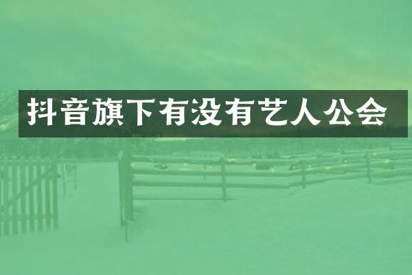 抖音旗下有没有艺人公会