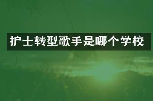 护士转型歌手是哪个学校