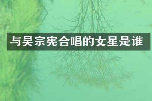 与吴宗宪合唱的女星是谁