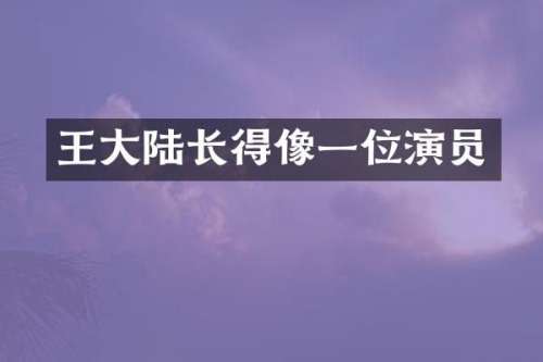 王大陆长得像一位演员