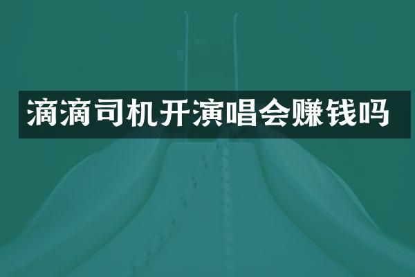 滴滴司机开演唱会赚钱吗