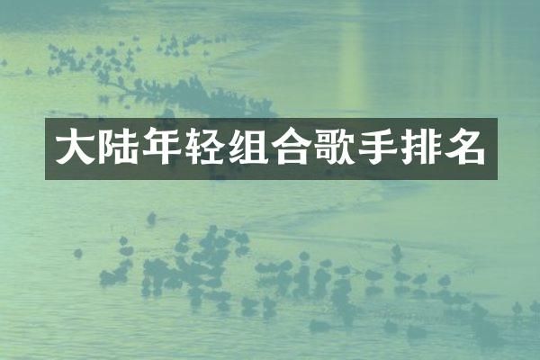 大陆年轻组合歌手排名