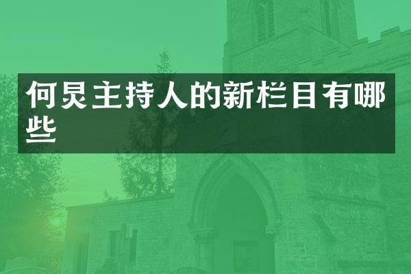 何炅主持人的新栏目有哪些