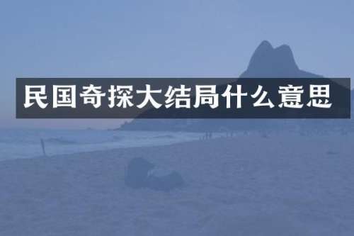 民国奇探大结局什么意思