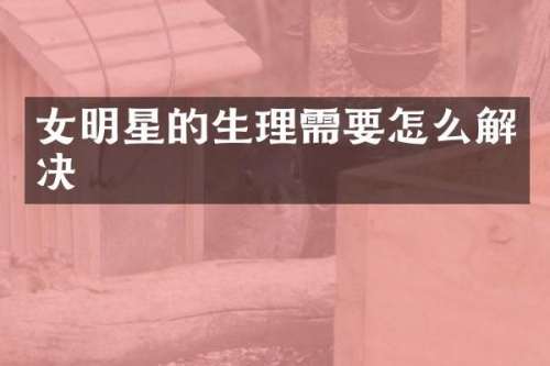 女明星的生理需要怎么解决