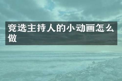 竞选主持人的小动画怎么做