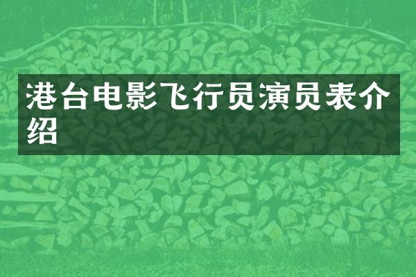 港台电影飞行员演员表介绍