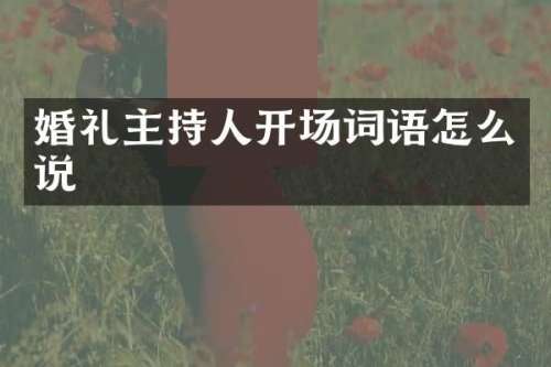 婚礼主持人开场词语怎么说