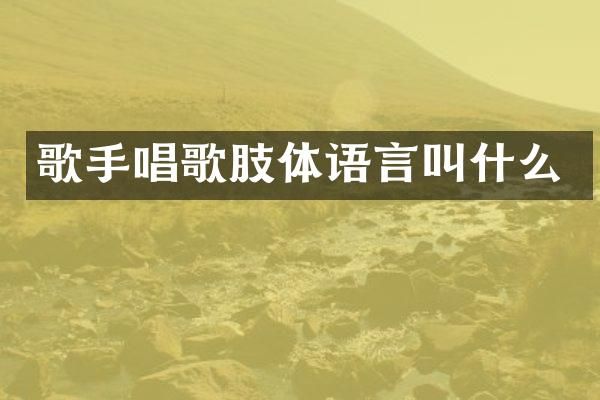 歌手唱歌肢体语言叫什么