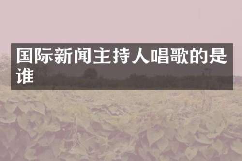 国际新闻主持人唱歌的是谁