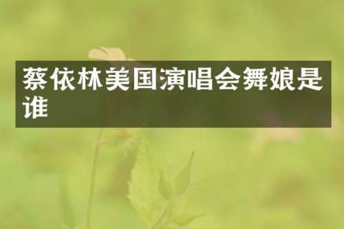 蔡依林美国演唱会舞娘是谁