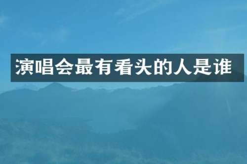 演唱会最有看头的人是谁