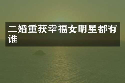 二婚重获幸福女明星都有谁
