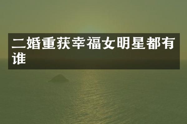 二婚重获幸福女明星都有谁