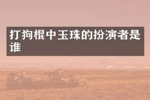 打狗棍中玉珠的扮演者是谁