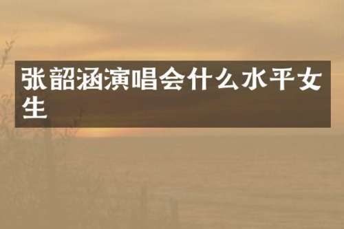 张韶涵演唱会什么水平女生