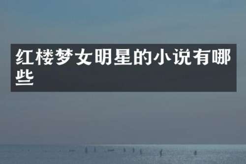 红楼梦女明星的小说有哪些