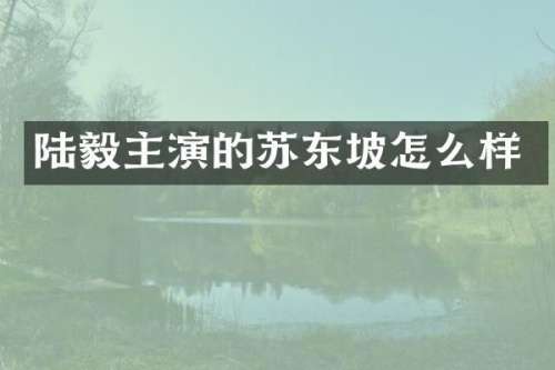 陆毅主演的苏东坡怎么样