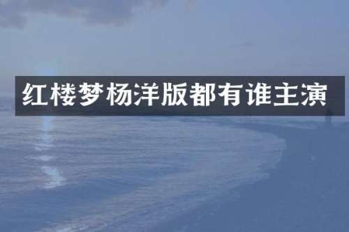 红楼梦杨洋版都有谁主演
