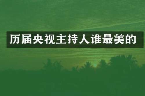 历届央视主持人谁最美的
