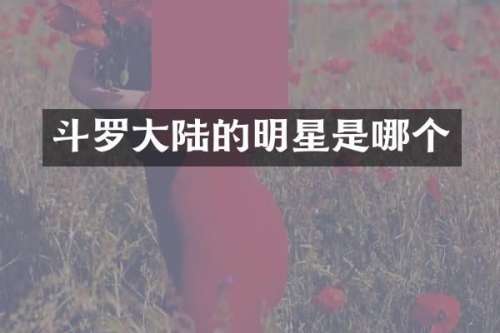 斗罗大陆的明星是哪个