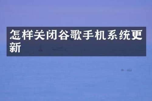 怎样关闭谷歌手机系统更新