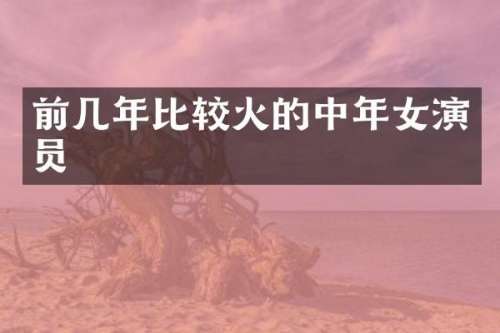 前几年比较火的中年女演员