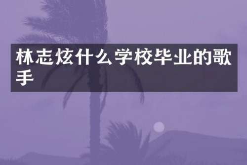 林志炫什么学校毕业的歌手