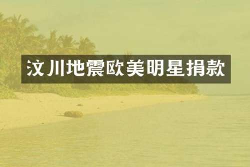 汶川地震欧美明星捐款